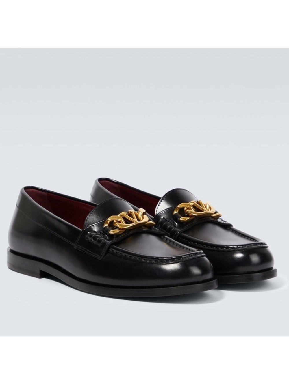 Valentino Garavani VLogo Chain Loafers in Black/Gold Size 42 NEW +DustBag $1,150